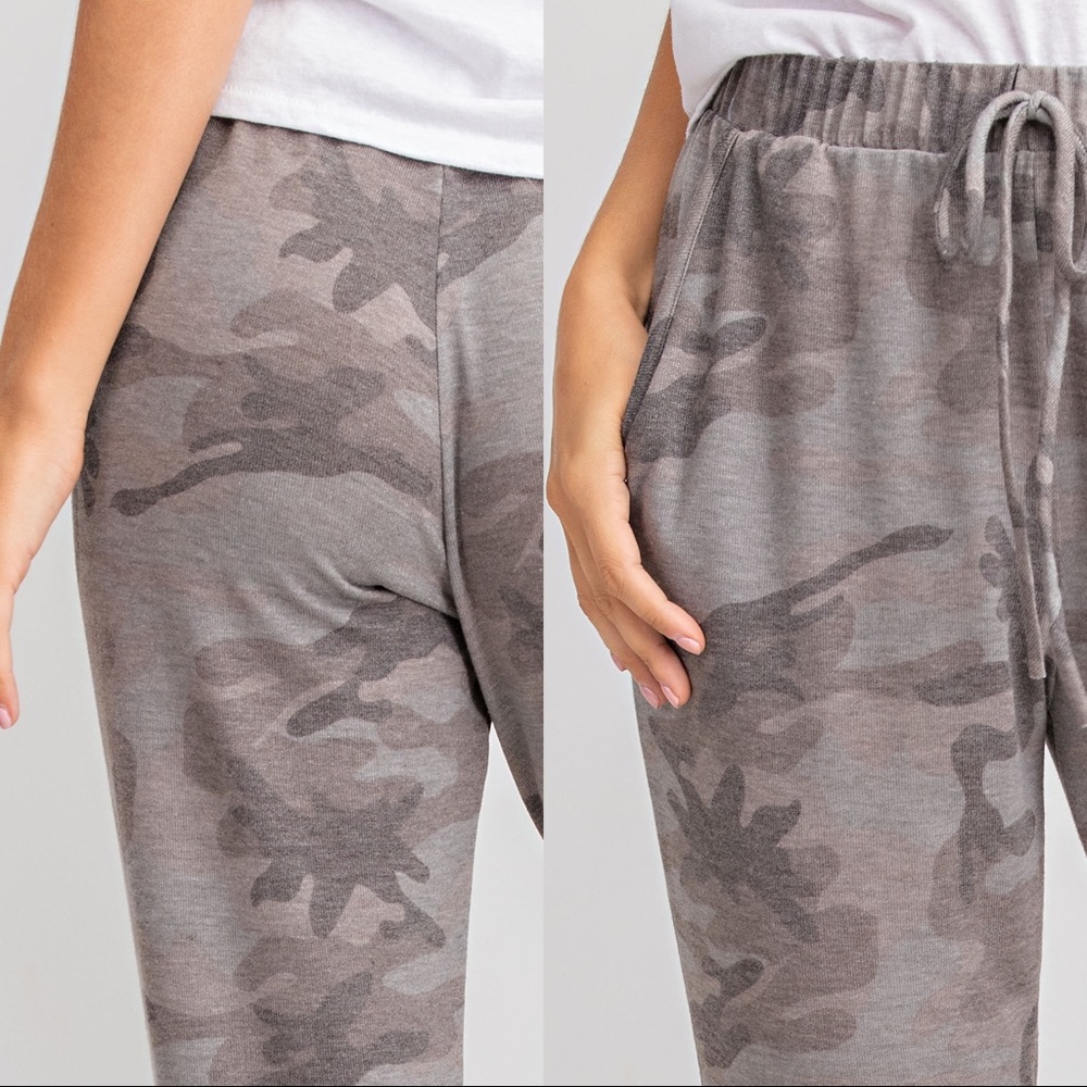 Camouflage Grey Joggers with Pockets - Picture 2 of 2